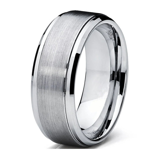 8mm Matte Finish Gunmetal Tungsten Ring