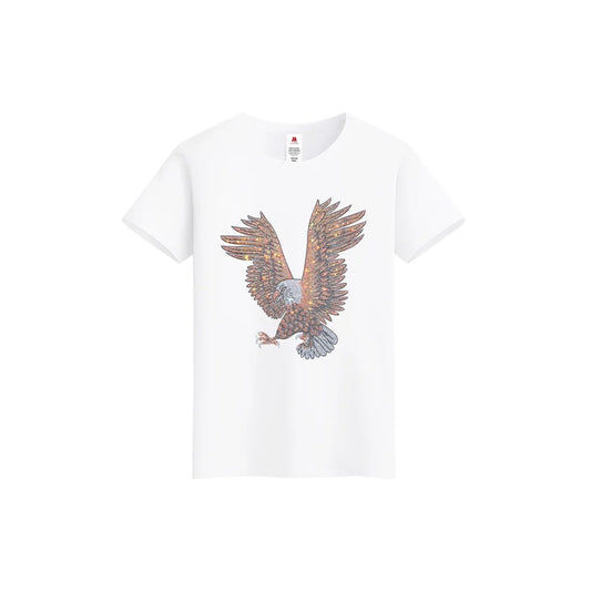Eagle Print Rhinestone T-shirt