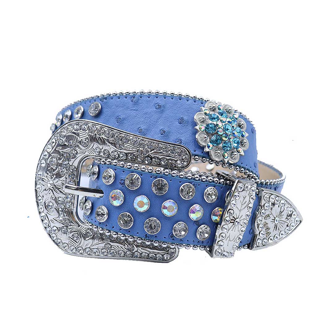 Blue rhinestone belt hotsell