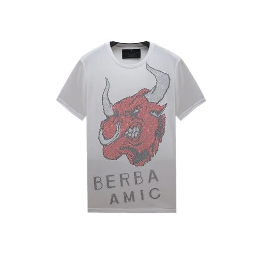 Bull Printed Rhinestone T-shirt