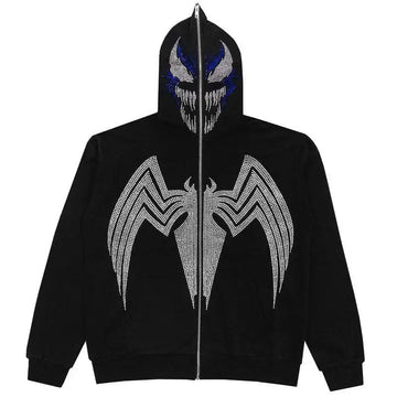 Bad Spider Sudded Rhinestone Hoodie