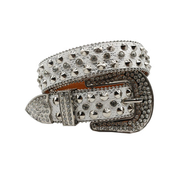 Decorative Buckle With Western Silver Rhinestone Belt