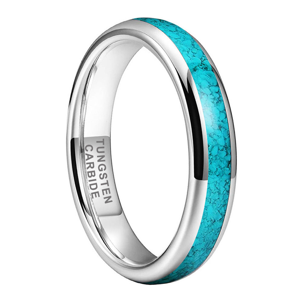 4/6/8mm Turquoise Inlay Engagement Tungsten Rings