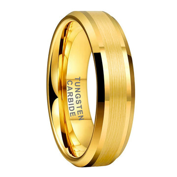 6mm Gold Wedding Tungsten Carbide Ring