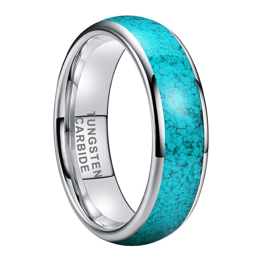 4/6/8mm Turquoise Inlay Engagement Tungsten Rings