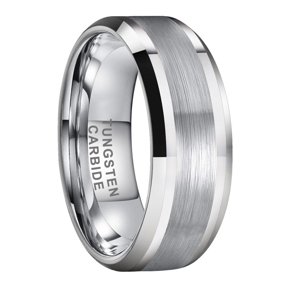 8mm Matte Finish Gunmetal Tungsten Ring